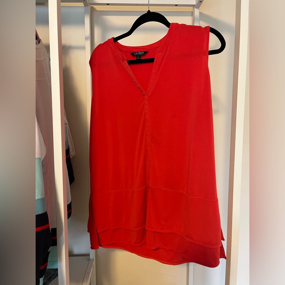Authentic Ralph Lauren red sleeveless shirt!